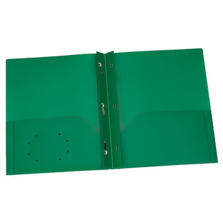 Oxford Green Poly Two Pocket Portfolio with Prongs, 25PK 76024